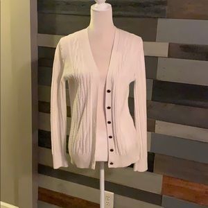 Off white cardigan Lands End. EUC.